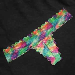 Rainbow multicolored lace thong *NWT*